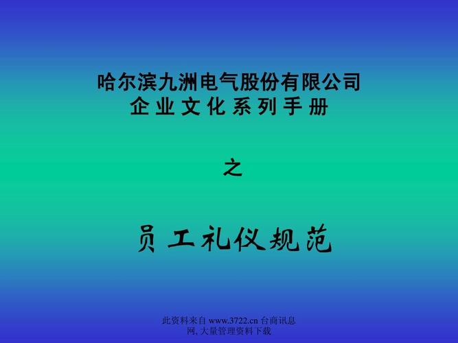 无忧文档 所有分类 经管营销 人力资源管理 九洲电气公司企业文化系列
